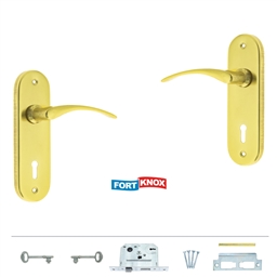 M5E41 - 2 Lever Lockset 6" Brass Plated -M5E41_o_T